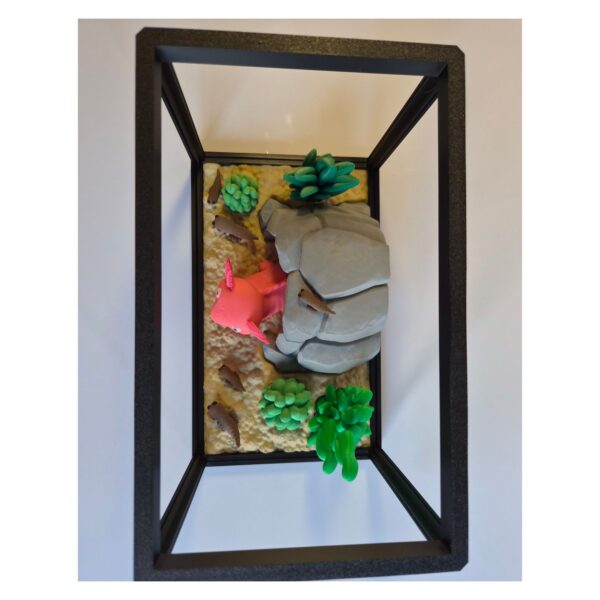 Ontwerp zonder titel (46) Terrarium met Mexicaanse Axolotl – Decoratieve Mini Onderwaterwereld met Bijlage