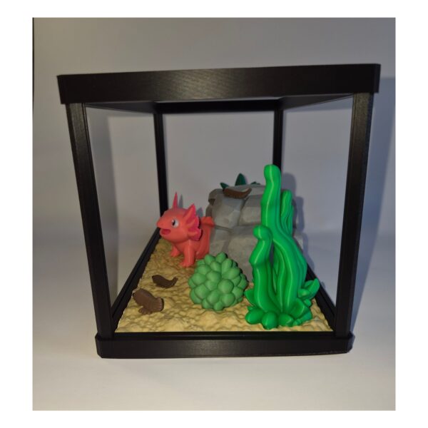 Ontwerp zonder titel (47) Terrarium met Mexicaanse Axolotl – Decoratieve Mini Onderwaterwereld met Bijlage