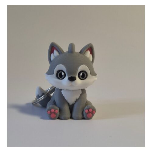 Sleutelhanger Wolf met Beweegbare kop