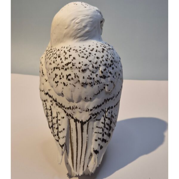 achter Sneeuwuil – Gedetailleerd 3D-geprint Beeld