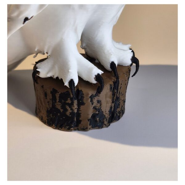 closeup poten en stam Sneeuwuil – Gedetailleerd 3D-geprint Beeld