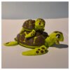 Terrarium met moeder zeeschildpad en kind