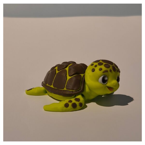 Terrarium met moeder zeeschildpad en kind