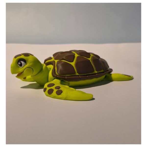 Terrarium met moeder zeeschildpad en kind