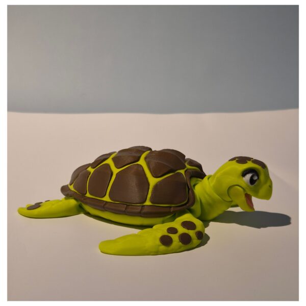 Terrarium met moeder zeeschildpad en kind
